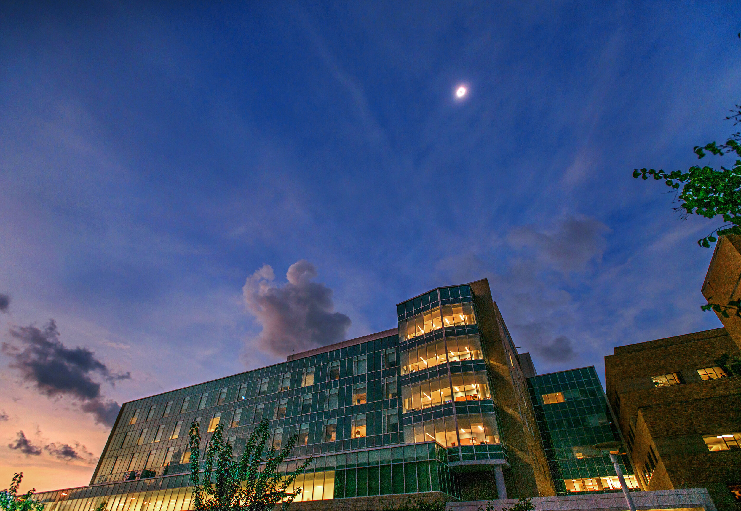 Total solar eclipse over University Hospital